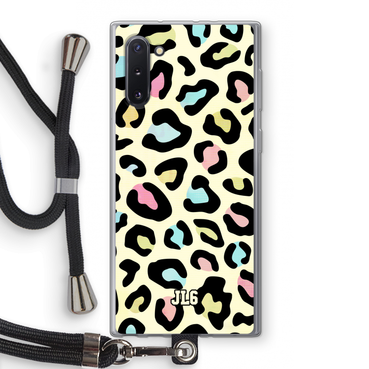 CaseCompany Leopard pattern: Samsung Galaxy Note 10 Transparant Hoesje met koord