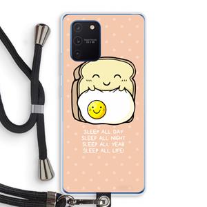 CaseCompany Sleep All Day: Samsung Galaxy Note 10 Lite Transparant Hoesje met koord