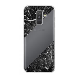 CaseCompany Zwart marmer: Samsung Galaxy A6 Plus (2018) Transparant Hoesje