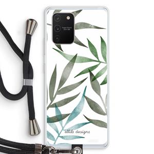 CaseCompany Tropical watercolor leaves: Samsung Galaxy S10 Lite Transparant Hoesje met koord