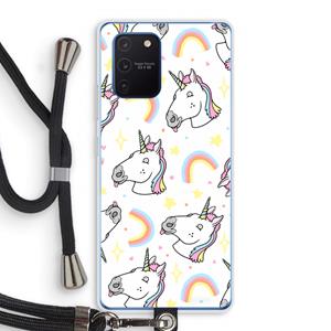 CaseCompany Rainbow Unicorn: Samsung Galaxy Note 10 Lite Transparant Hoesje met koord