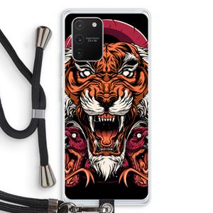 CaseCompany Tiger and Rattlesnakes: Samsung Galaxy S10 Lite Transparant Hoesje met koord