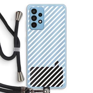 CaseCompany Strepen zwart-wit: Samsung Galaxy A52 Transparant Hoesje met koord
