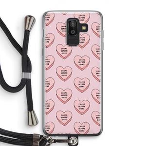 CaseCompany Chicks before dicks: Samsung Galaxy J8 (2018) Transparant Hoesje met koord