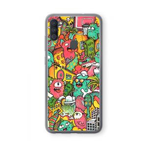 CaseCompany Vexx City: Samsung Galaxy A11 Transparant Hoesje