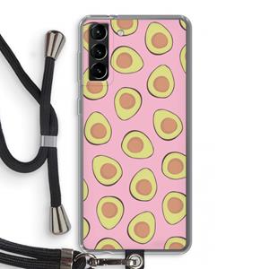CaseCompany Dancing avocados: Samsung Galaxy S21 Plus Transparant Hoesje met koord
