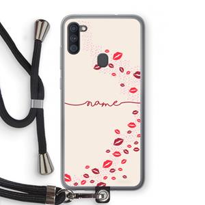 CaseCompany Kusjes: Samsung Galaxy A11 Transparant Hoesje met koord