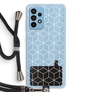 CaseCompany Zwart-witte kubussen: Samsung Galaxy A52 Transparant Hoesje met koord