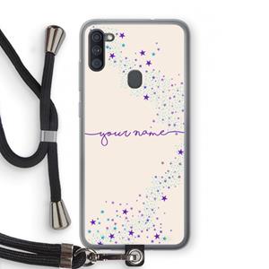CaseCompany Sterren: Samsung Galaxy A11 Transparant Hoesje met koord