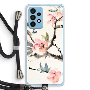 CaseCompany Japanse bloemen: Samsung Galaxy A52 Transparant Hoesje met koord
