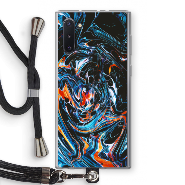 CaseCompany Black Unicorn: Samsung Galaxy Note 10 Transparant Hoesje met koord