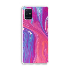 CaseCompany Paarse stroom: Galaxy A51 4G Transparant Hoesje