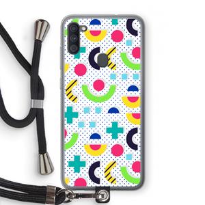 CaseCompany 8-bit N°1: Samsung Galaxy A11 Transparant Hoesje met koord