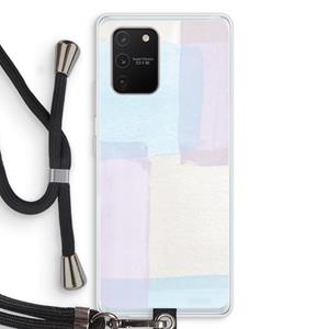 CaseCompany Square pastel: Samsung Galaxy S10 Lite Transparant Hoesje met koord