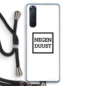 CaseCompany Negenduust vierkant: Sony Xperia 5 II Transparant Hoesje met koord