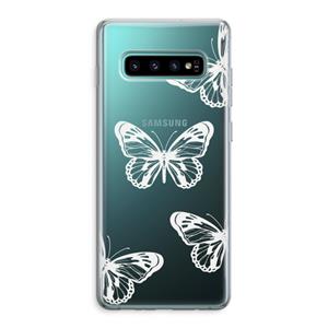 CaseCompany White butterfly: Samsung Galaxy S10 Plus Transparant Hoesje