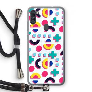 CaseCompany 8-bit N°2: Samsung Galaxy A11 Transparant Hoesje met koord