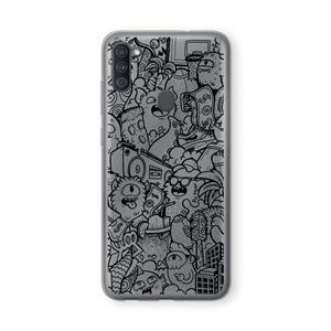 CaseCompany Vexx Black City : Samsung Galaxy A11 Transparant Hoesje