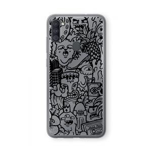 CaseCompany Vexx Black Mixtape: Samsung Galaxy A11 Transparant Hoesje
