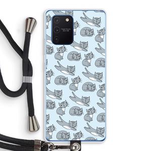 CaseCompany Poezen: Samsung Galaxy Note 10 Lite Transparant Hoesje met koord