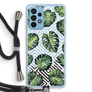 CaseCompany Geometrische jungle: Samsung Galaxy A52 Transparant Hoesje met koord