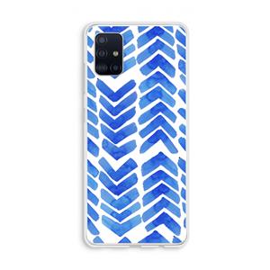 CaseCompany Blauwe pijlen: Galaxy A51 4G Transparant Hoesje