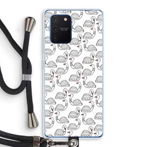 CaseCompany Zwanen: Samsung Galaxy Note 10 Lite Transparant Hoesje met koord
