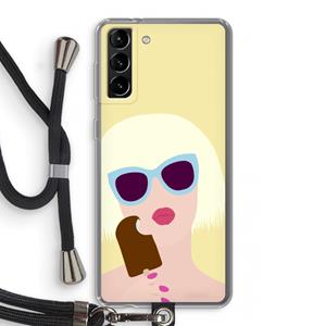 CaseCompany Ice cream: Samsung Galaxy S21 Plus Transparant Hoesje met koord