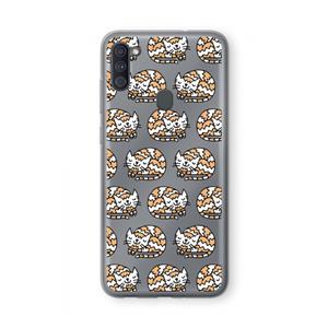 CaseCompany Slapende poes: Samsung Galaxy A11 Transparant Hoesje