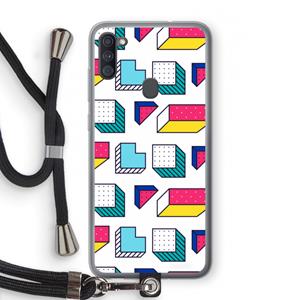 CaseCompany 8-bit N°7: Samsung Galaxy A11 Transparant Hoesje met koord
