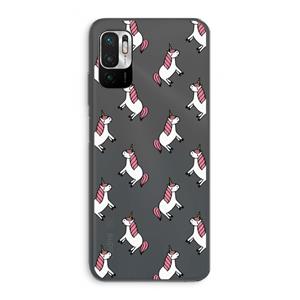CaseCompany Eenhoorns overal: Xiaomi Redmi Note 10 5G Transparant Hoesje
