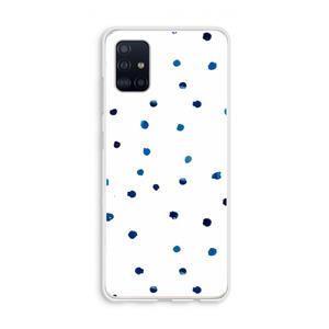 CaseCompany Blauwe stippen: Galaxy A51 4G Transparant Hoesje