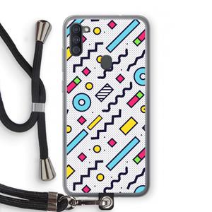 CaseCompany 8-bit N°8: Samsung Galaxy A11 Transparant Hoesje met koord