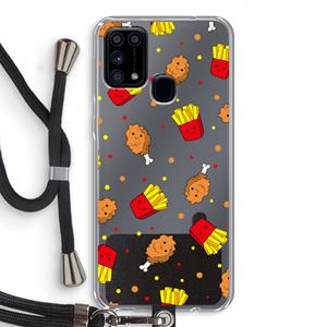CaseCompany Chicken 'n Fries: Samsung Galaxy M31 Transparant Hoesje met koord
