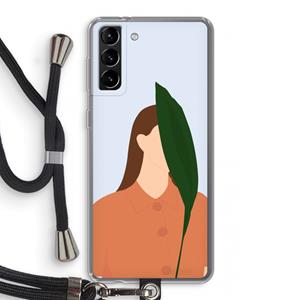 CaseCompany Leaf: Samsung Galaxy S21 Plus Transparant Hoesje met koord