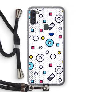 CaseCompany 8-bit N°9: Samsung Galaxy A11 Transparant Hoesje met koord