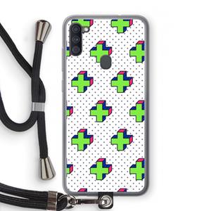 CaseCompany 8-bit N°10: Samsung Galaxy A11 Transparant Hoesje met koord