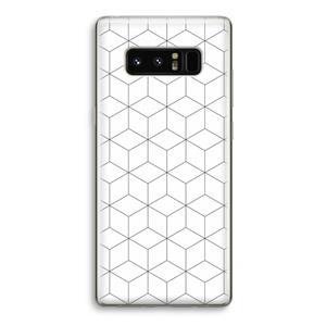 CaseCompany Zwart-witte kubussen: Samsung Galaxy Note 8 Transparant Hoesje