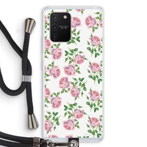 CaseCompany Kleine roosjes: Samsung Galaxy S10 Lite Transparant Hoesje met koord