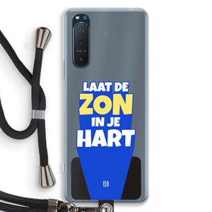 CaseCompany Laat de zon in je hart: Sony Xperia 5 II Transparant Hoesje met koord