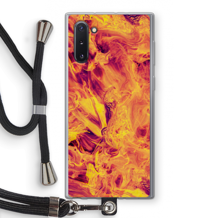 CaseCompany Eternal Fire: Samsung Galaxy Note 10 Transparant Hoesje met koord