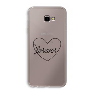 CaseCompany Forever heart black: Samsung Galaxy J4 Plus Transparant Hoesje