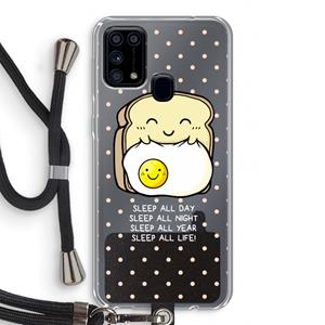 CaseCompany Sleep All Day: Samsung Galaxy M31 Transparant Hoesje met koord