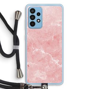 CaseCompany Roze marmer: Samsung Galaxy A52 Transparant Hoesje met koord