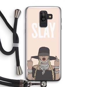 CaseCompany Slay All Day: Samsung Galaxy J8 (2018) Transparant Hoesje met koord
