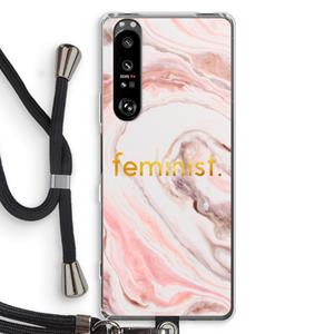CaseCompany Feminist: Sony Xperia 1 III Transparant Hoesje met koord