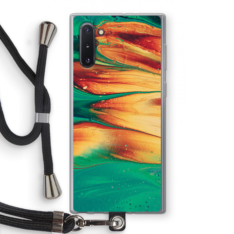 CaseCompany Green Inferno: Samsung Galaxy Note 10 Transparant Hoesje met koord