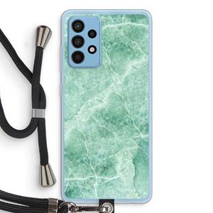 CaseCompany Groen marmer: Samsung Galaxy A52 Transparant Hoesje met koord