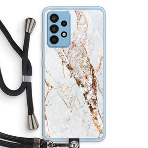 CaseCompany Goud marmer: Samsung Galaxy A52 Transparant Hoesje met koord