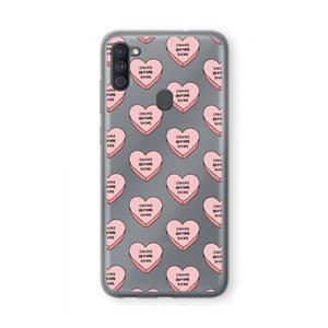 CaseCompany Chicks before dicks: Samsung Galaxy A11 Transparant Hoesje